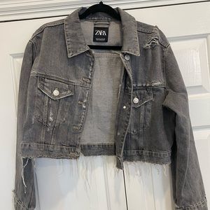 Zara cropped denim jacket